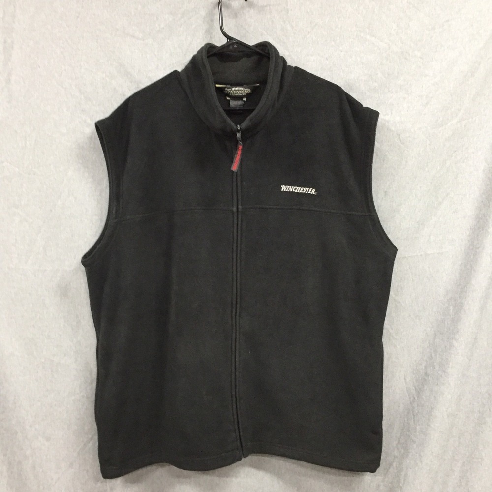 Winchester Rugged Sportsman Mens Black Fleece Full Zip Outdoor Vest XL 46/48‎